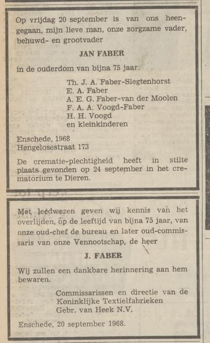 Hengelosestraat 173 J. Faber overlijdensadvertentie Tubantia 25-9-1968.jpg
