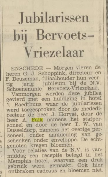 A. Falk Bervoets Vriezelaar krantenbericht Tubantia 27-1-1967.jpg