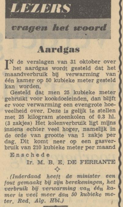 Ir. M.B.E. de Ferrante krantenbericht 7-11-1963.jpg
