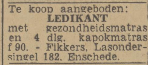 Lasondersingel 182 Fikkers advertentie Tubantia 22-3-1943.jpg