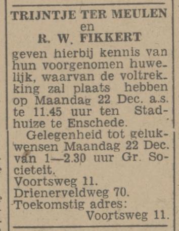 Voortsweg 11 Trijntje Fikkert-ter Meulen advertentie Tubantia 8-12-1947.jpg