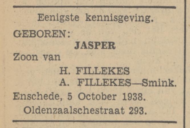 Oldenzaalsestraat 293 H. Fillekes advertentie Tubantia 5-10-1938.jpg