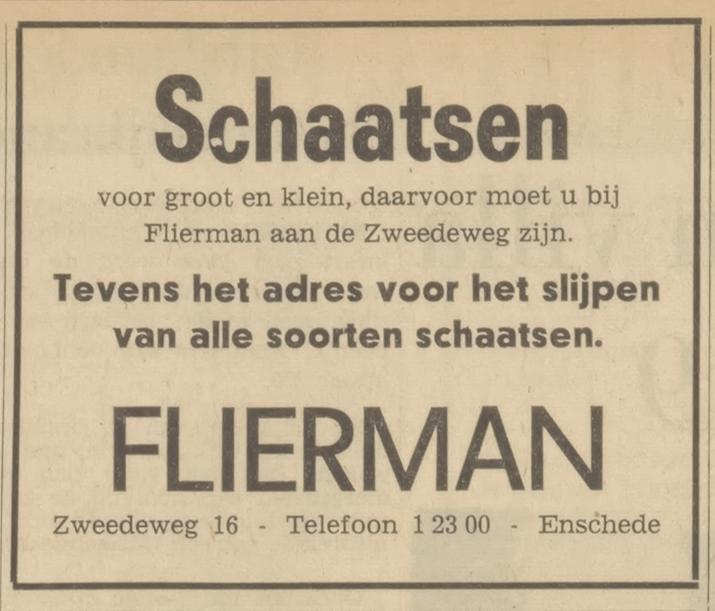 Zwedeweg 16 Flierman advertentie Tubantia 18-1-1966.jpg