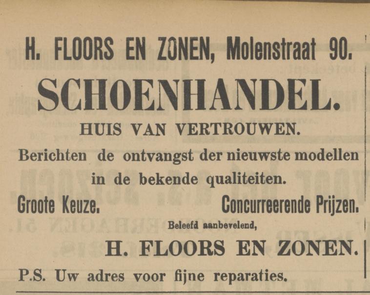Molenstraat 90 H. Floors en Zonen advertentie advertentie Tubantia 19-3-1912.jpg