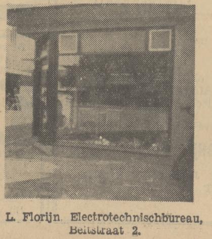 Beltstraat 2 L. Florijn, Electrotechnisch bureau, krantenfoto Tubantia 19-6-1934.jpg