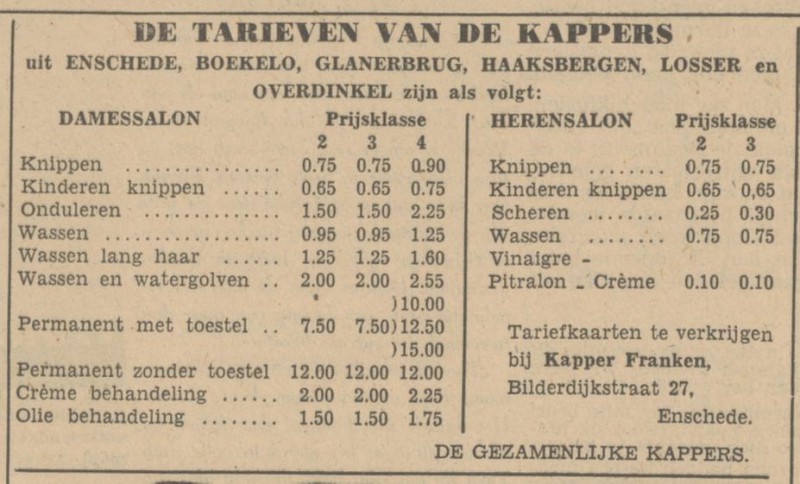 Bilderdijkstraat 27 kapper Franken advertentie Tubantia 14-4-1951.jpg