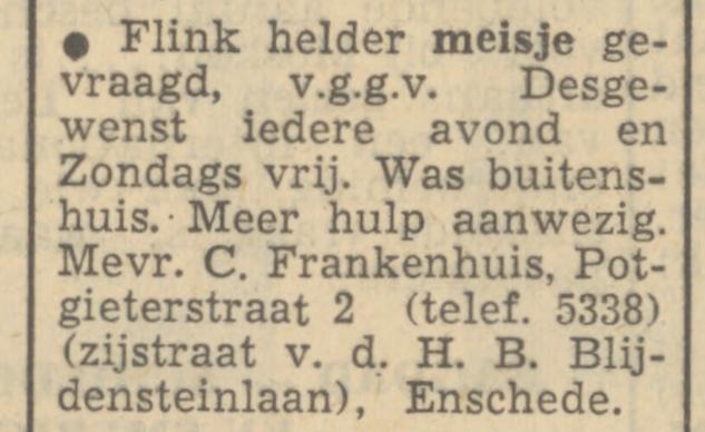 Potgieterstraat 2 C. Frankenhuis advertentie Tubantia 11-12-1951.jpg