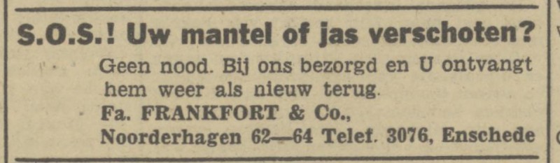 Noorderhagen 62- 64 Fa. Frankfort & Co. advertentie Tubantia 20-11-1946.jpg