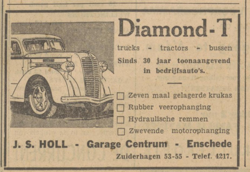 Zuiderhagen 53-55 Garage Centrum J.S. Holl advertentie Tubantia 28-5-1936.jpg