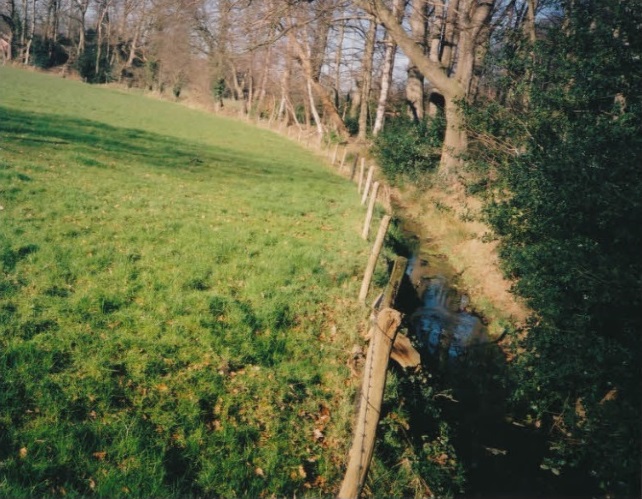 Oldenzaalsestraat Delen van de voedingsbeek Amelinksbeek gezien stroomafwaarts richting voormalige Amelinksbleek. 2008.jpg