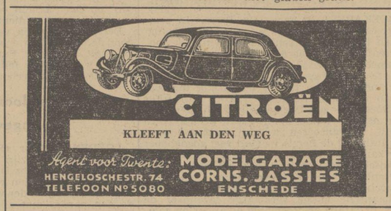 Hengelosestraat 74 Citroen garage C. Jassies advertentie Tubantia 28-2-1940.jpg