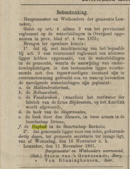 Hagbeek buurtschap Boekelo krantenbericht Tubantia 12-11-1881.jpg