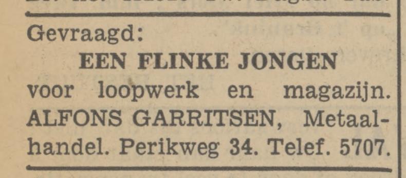 Perikweg 34 A. Garritsen advertentie Tubantia 6-9-1941.jpg