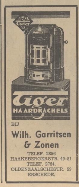 Haaksbergerstraat 49 W. Garritsen & Zn. advertentie Tubantia 27-10-1936.jpg