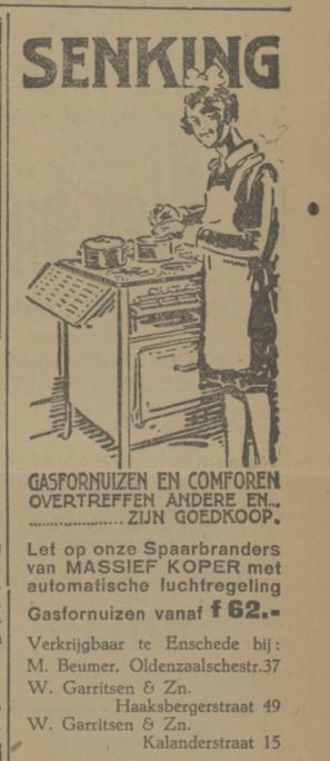 Haaksbergerstraat 49 W. Garritsen & Zn. advertentie Tubantia 21-6-1928.jpg