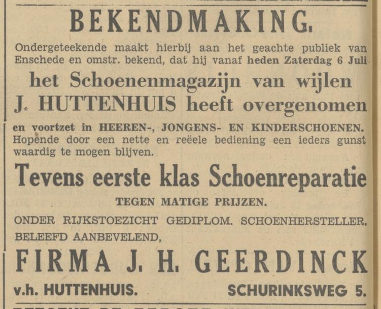 Schurinksweg 5 J.H. Geerdinck advertentie Tubantia 6-7-1935.jpg