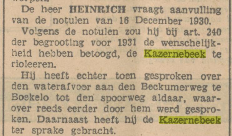 Kazernebeek krantenbericht Tubantia 2-4-1931.jpg