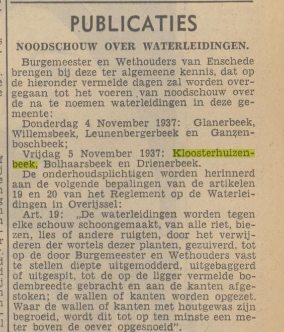 Kloosterhuizenbeek krantenbericht Tubantia 28-10-1937.jpg