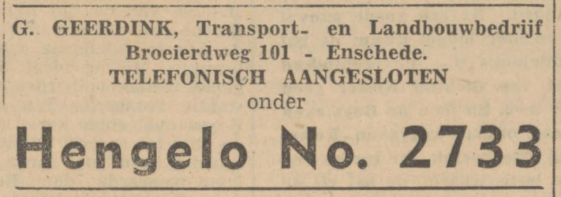 Broeierdweg 101 G. Geerdink Transport- en Landbouwbedrijf advertentie 6-10-1947.jpg