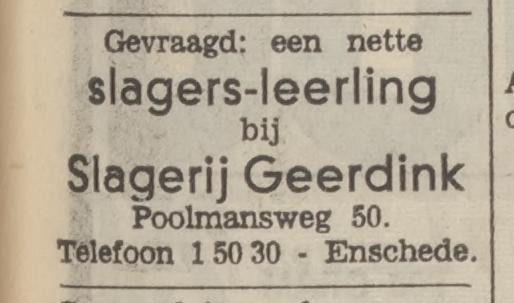 Poolmansweg 50 Slagerij Geerdink advertentie Tubantia 4-9-1968.jpg