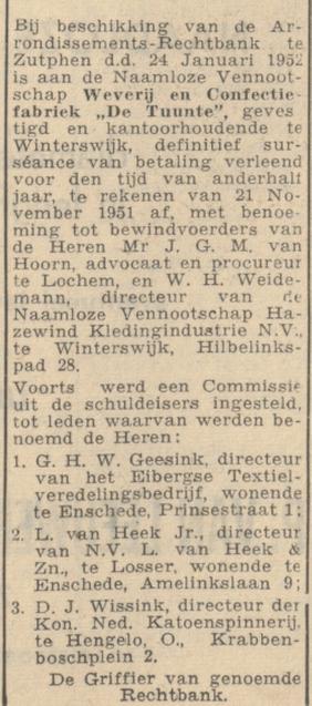 Prinsestraat 1 G.H.W. Geesink advertentie Algemeen Handelsblad 26-1-1952.jpg