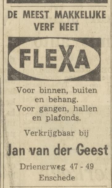Drienerweg 47-49 Jan van der Geest advertentie Tubantia 13-6-1969.jpg