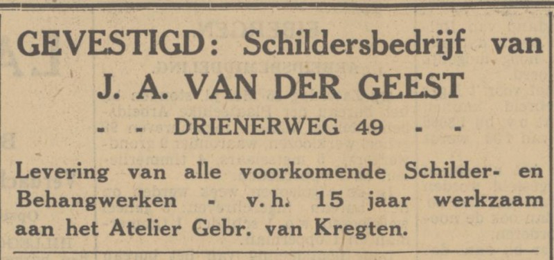 Drienerweg 49 J.A. van der Geest schilder advertentie Tubantia 27-5-1935.jpg
