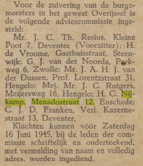 Menadostraat 12 H.C. Nijkamp krantenbericht Vrij Nederland 31-5-1945.jpg