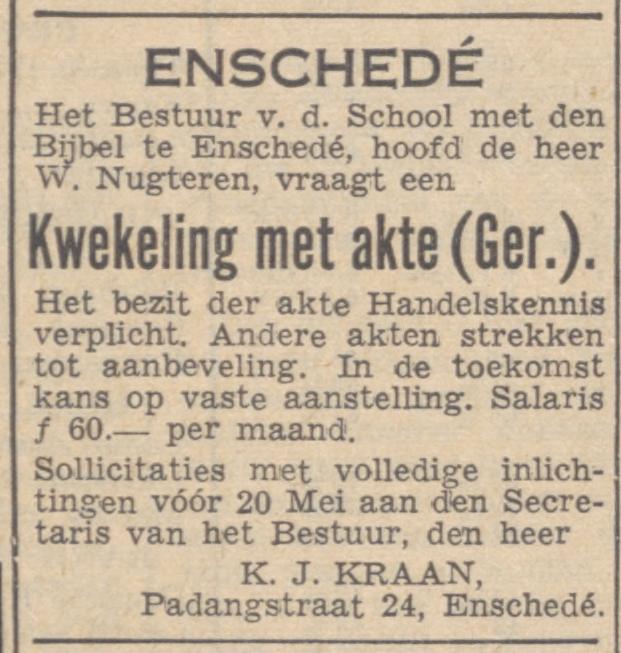 Padan gstraat 24 K.J. Kraan advertentie 8-5-1939.jpg
