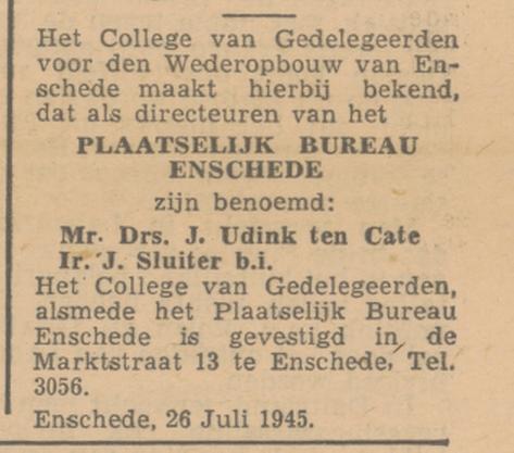 Marktstraat 13 Plaatselijk Bureau Wederopbouw advertentie Het Vrije Volk 30-7-1945.jpg