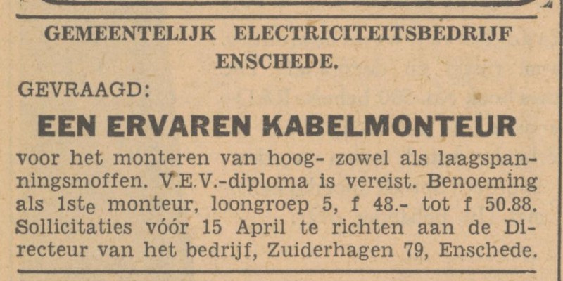 Zuiderhagen 79 Gemeentelijk Electriciteits Bedrijf advertentie Tubantia 26-3-1949.jpg