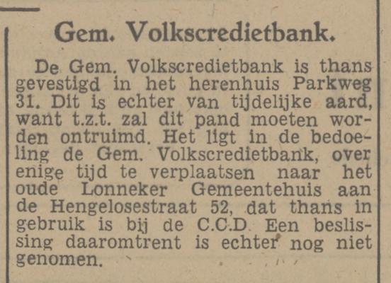 Hengelosestraat 52 Gem. Volkscredietbank krantenbericht Tubantia 5-2-1948.jpg