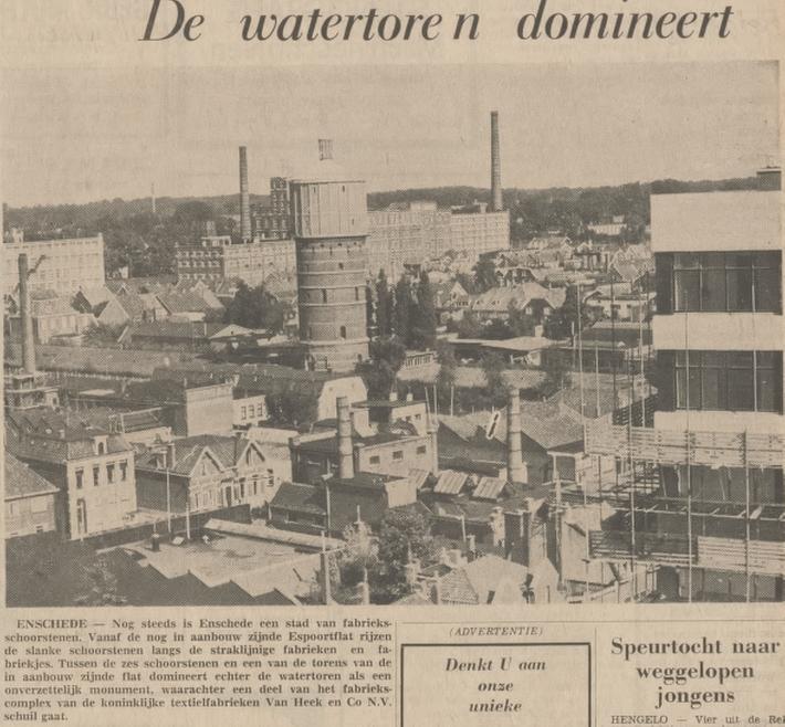 Hoog en Droog Watertoren krantenbericht Tubantia 24-9-1966.jpg