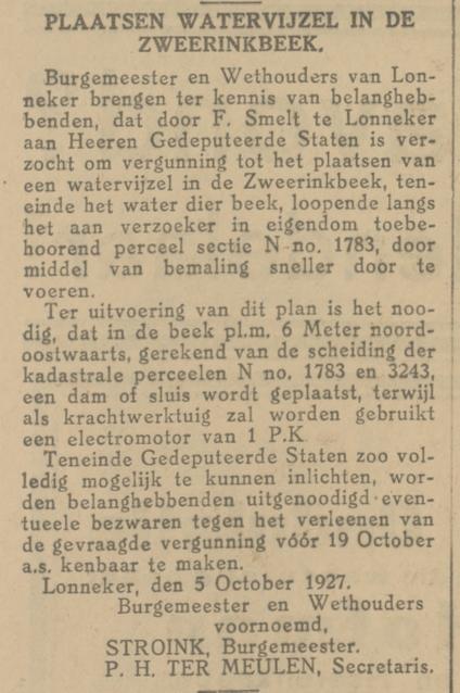 Zweerinkbeek krantenbericht Tubantia 6-10-1927.jpg