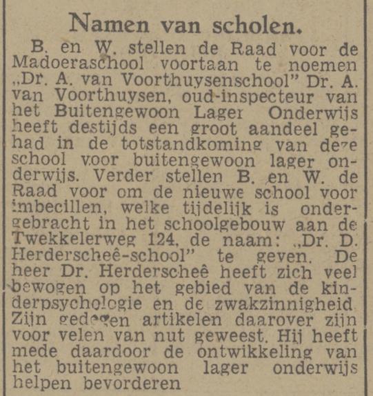 Twekkelerweg 124 Dr. Herderscheeschool krantenbericht Tubantia 26-5-1948.jpg