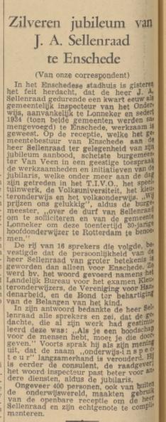 J.A. Sellenraad Gem. Inspecteur Onderwijs krantenbericht Tubantia 20-1-1955.jpg