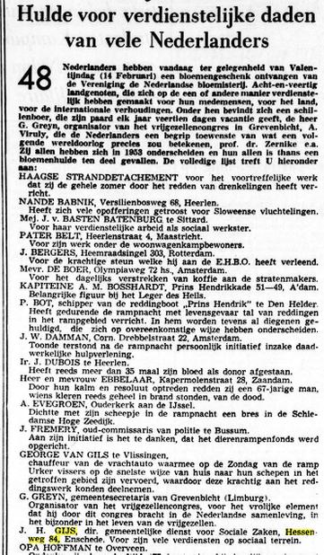 Hessenweg 84 J.H. Gijs Dir. Gem. dienst van sociale zaken krantenbericht De Tijd 13-2-1954.jpg