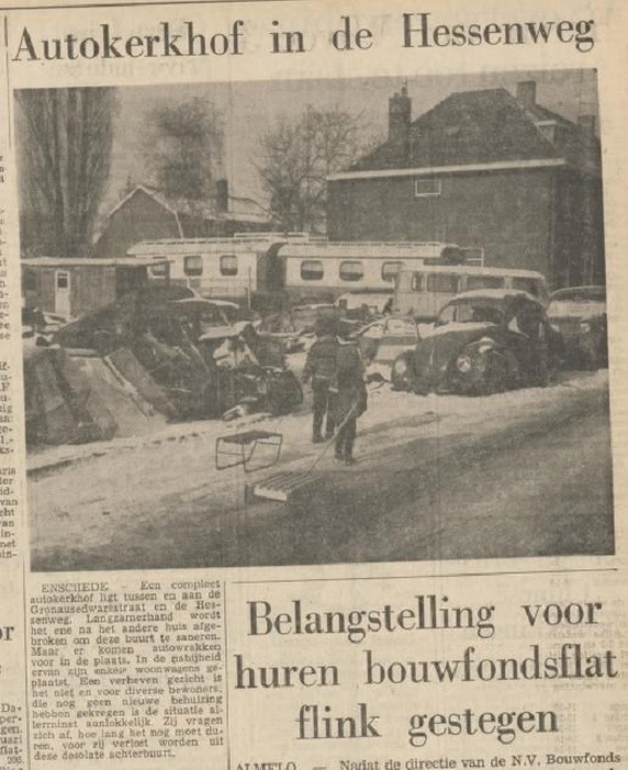 Hessenweg Gronausedwarsstraat autokerkhof krantenfoto Tubantia 17-2-1969.jpg