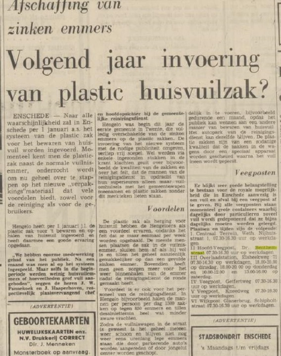 Dr. Benthemstraat 10 Hoofdveegpost krantenbericht Tubantia 12-7-1971.jpg