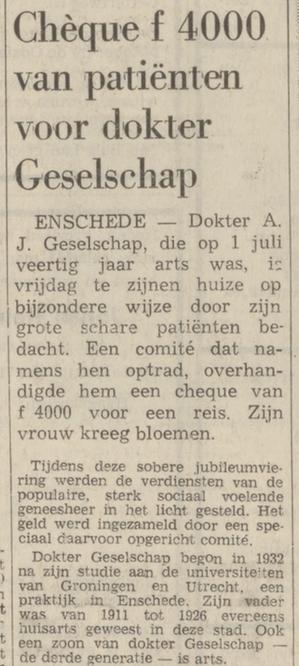 Dokter A.J. Geselschap krantenbericht Tubantia 16-10-1972.jpg