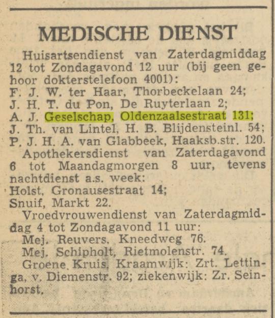 Oldenzaalsestraat 131 A.J. Geselschap krantenbericht Tubantia 26-10-1951.jpg