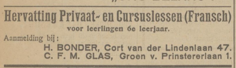 Groen van Prinstererlaan 1 C.F.M. Glas krantenbericht Tubantia 25-8-1924.jpg