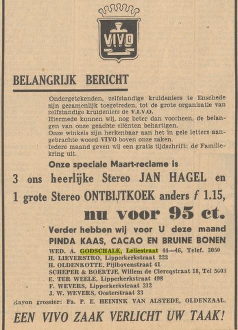 Leliestraat 44-46 Wed. A. Godschalk & Zn. VIVO kruidenier advertentie Tubantia 2-3-1949.jpg