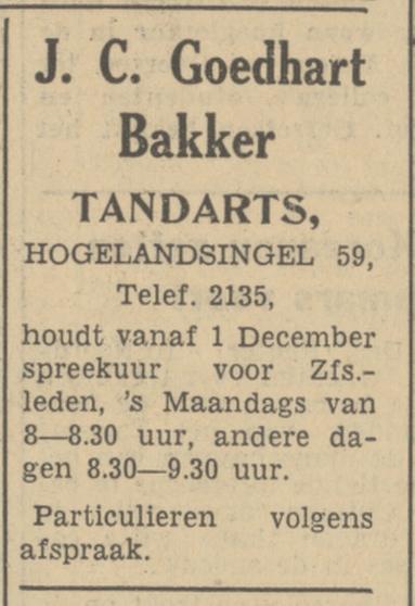Hogelandsingel 59 J.C. Goedhart Bakker advertentie Tubantia 1-12-1950.jpg
