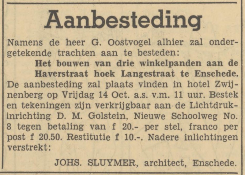 Nieuwe Schoolweg 8 D.M. Golstein Lichtdrukinrichting advertentie Tubantia 30-9-1949.jpg