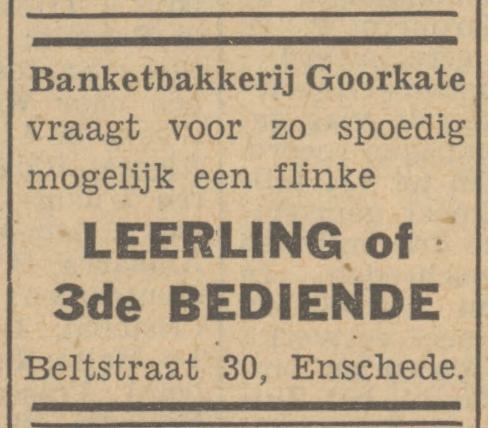 Beltstraat 30 Goorkate Banketbakkerij advertentie 3-5-1949.jpg