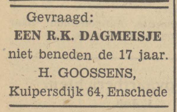 Kuipersdijk 64 H. Goossens advertentie Tubantia 2-7-1949.jpg