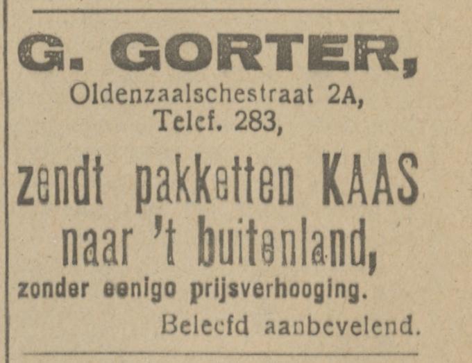 Oldenzaalsestraat 2a G. Gorter advertentie 7-2-1920.jpg