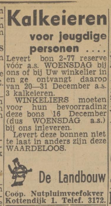 Kottendijk 1 De Landbouw telf. 3172 advertentie Twentsch nieuwsblad 12-12-1942.jpg