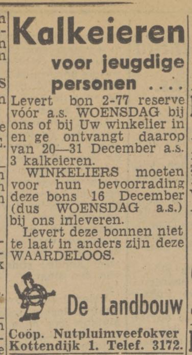 Kottendijk 1 De Landbouw telf. 3172 advertentie Twentsch nieuwsblad 12-12-1942.jpg